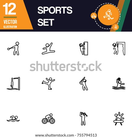 Sport icon collection vector set