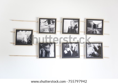 Decor frame with pictures on the wall
