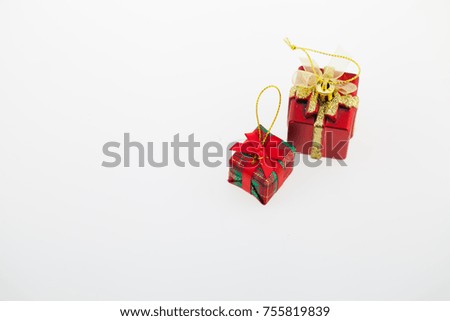 Gift boxes, Christmas Day and New Year's isolated on a white surface.
