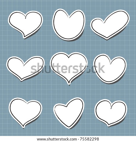 vector sticker in heart shape for text