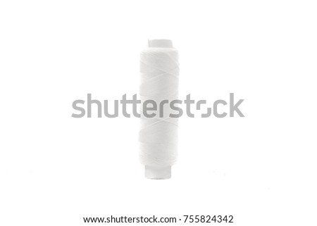 Thread coils isolated on white background, sewing kit.