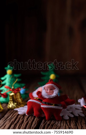 Santa Claus and  Christmas set of  Christmas and New Year Concep