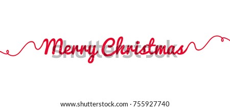 Merry christmas red color handwritten lettering, Holiday, vintage text,  Red background, typography banner with brush script, Flat style vector illustration cover size.