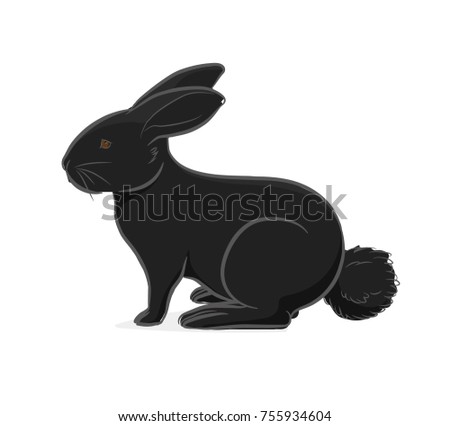 Black Rabbit Vector Illustration