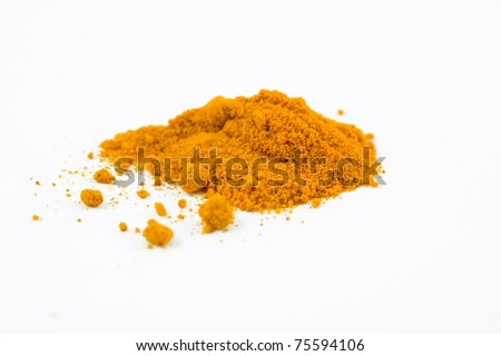 the spice Turmeric isolated on white
