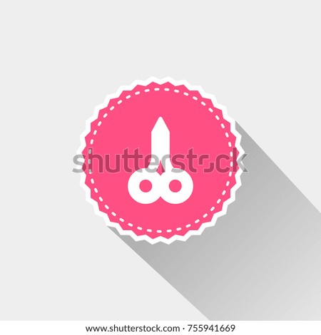 Manicure Scissors icon with long shadow