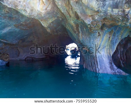 Beautiful Natural Design Puerto Marble / Marmol old cave's Carrera Lake Patagonia Argentina - Chile South America 