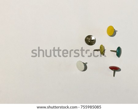 Board pin/ red white yellow green Royalty-Free Stock Photo #755985085
