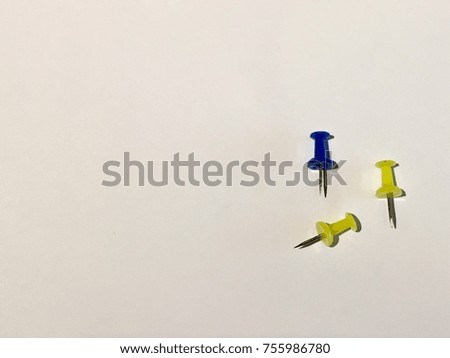 Board pin / yellow blue Royalty-Free Stock Photo #755986780