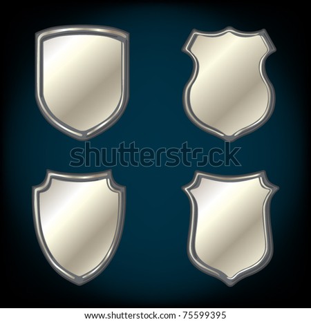 set of chrome metallic shields