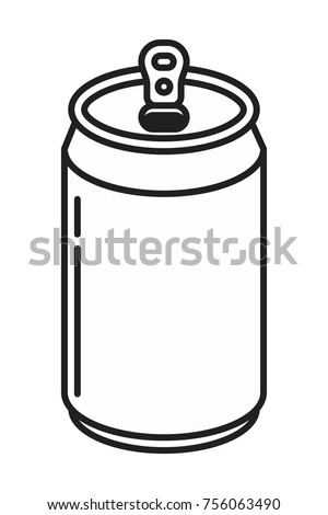 soda aluminum bottle can icon in flat style vector illustration Royalty-Free Stock Photo #756063490