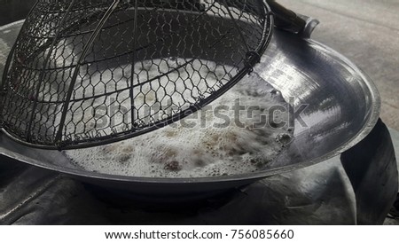 The pan fried on street food