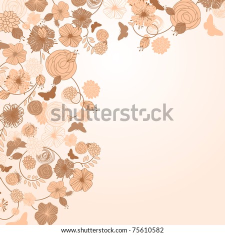  vector abstract floral background with place for your text