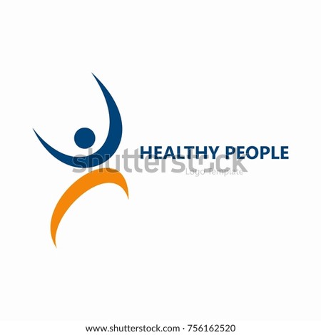 Happy people healthy life logo template vector icon