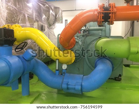 Pipe supply for chiller system.