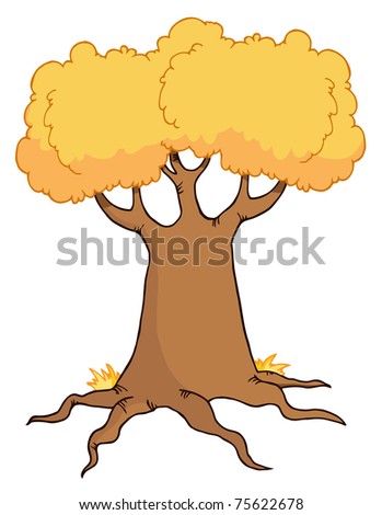 Big Cartoon Autumn Tree