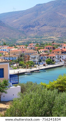 Photo from traditional and historic fishing village of Galaxidi in Fokida, Greece                      