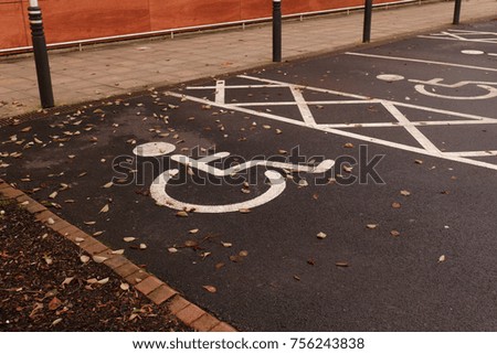 Parking space for disabled person. Disabled parking marker. 