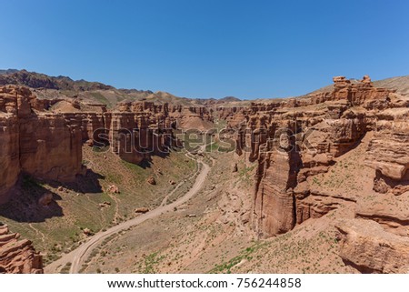 nature of Kazakhstan Charyn Canyon, Charyn Canyon in Kazakhstan. The Valley of Castles.