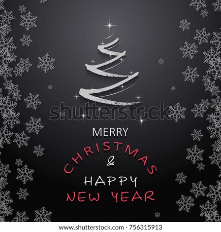 christmas and new year greeting card, vector illustration clip-art