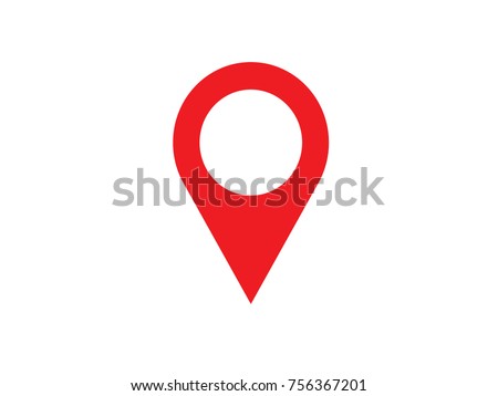 Pin map place location icon, Vector illustration with modern flat design on background for your unique location pin marker, pointer, destination label element design. Royalty-Free Stock Photo #756367201