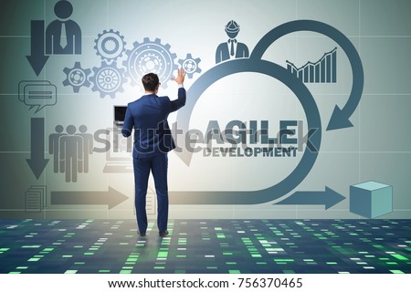 Concept of agile software development Royalty-Free Stock Photo #756370465