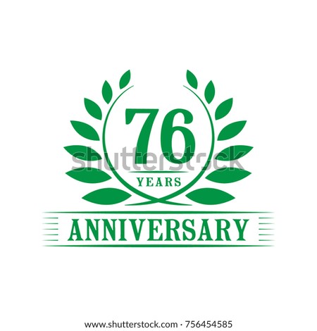 76 years anniversary logo template.