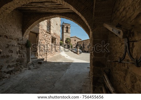 Picture of the church framed with arches