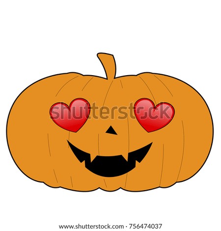 Isolated halloween pumkin on a white bakcground, vector illustration