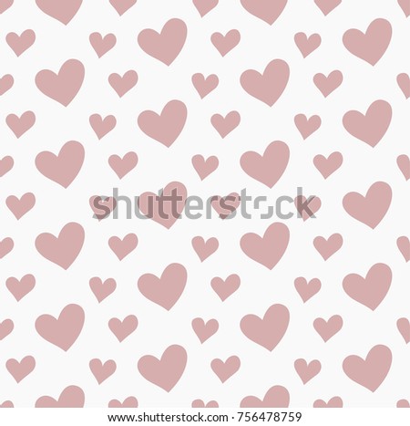 Abstract Cute Hearts Seamless Vector Pattern. Geometric texture. Repeating background.