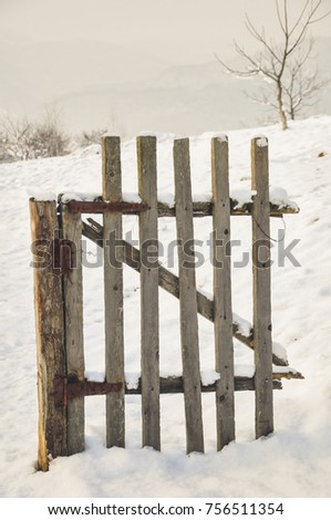 Door to nowhere, door in the middle of the Carpathian mountains