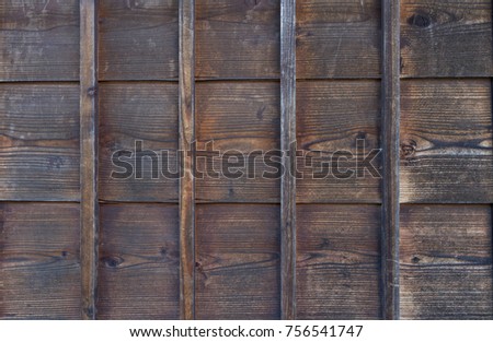 Old natural traditional japanese brown pine tile wooden texture wall as texture or background.