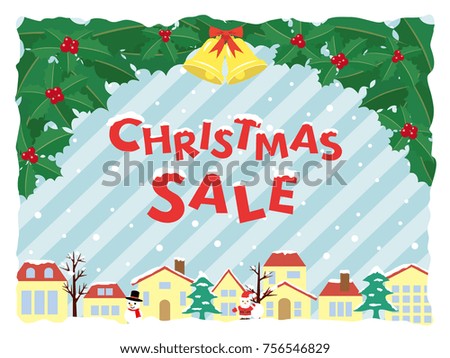 Christmas sale poster with landscape