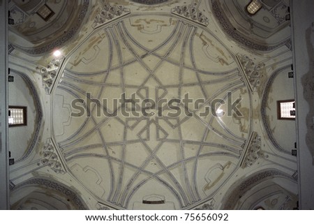 Painted ceiling of a mosque dome, Isfahan