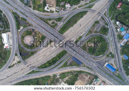 Aerial photography bird-eye view of City viaduct bridge road streetscape landscape 