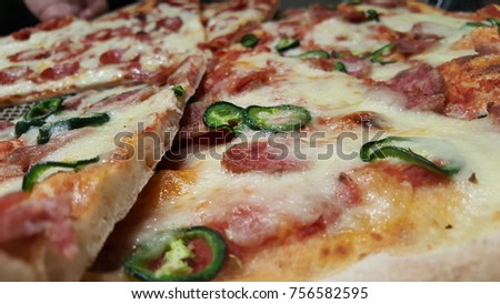 Pizza with delicious ingredients.