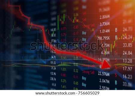 Stock price plummets with negative news coverage and investment is lost in anger and frustration.  Copyspace room for text. Royalty-Free Stock Photo #756605029