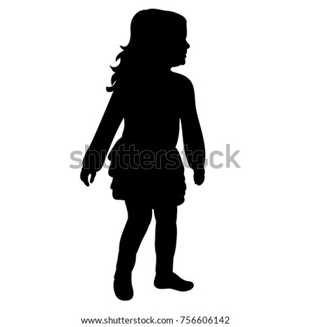  isolated volume silhouette little girl