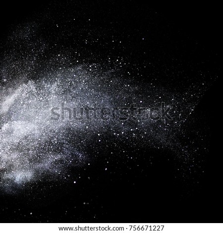 silver glitter star dust blowing Royalty-Free Stock Photo #756671227