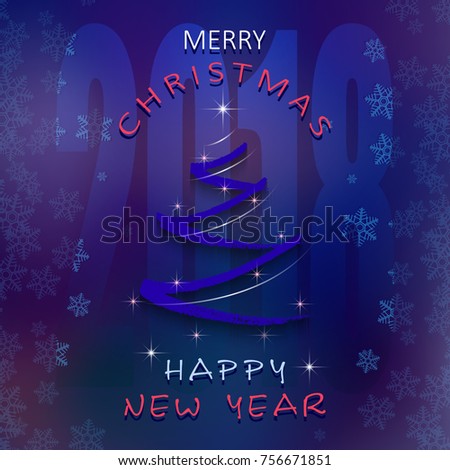 christmas and new year greeting card, illustration clip-art