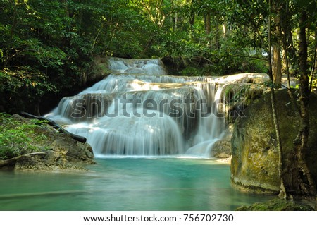 Waterfall in Erawan national park, Karnjanaburi, Thailand