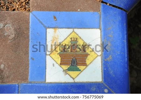 old tiles in spain