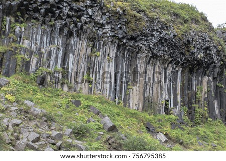 Iceland (Summer), the black waterfall of Svartifoss