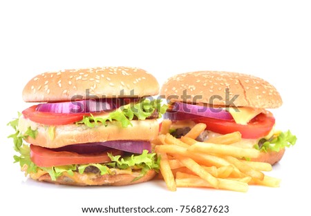 Hamburger on a white background