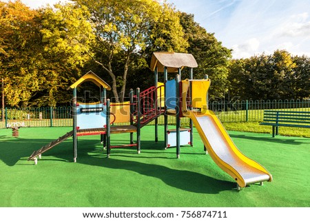 Colorful playground in autumn