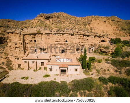 Ancient rocks in the steppes of Spain. Rocks. Rock City hotel, landmark in the journey
