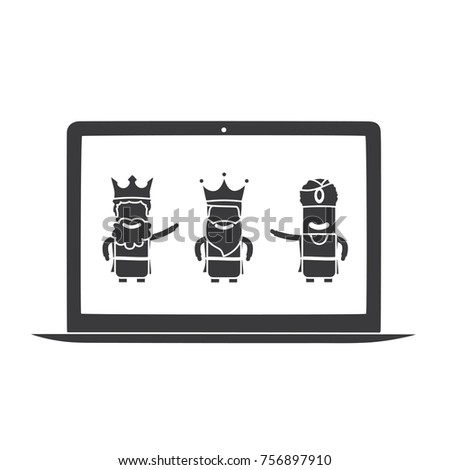 Three wise men in a computer, vector illustration design. Three wise men collection.