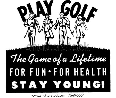 Play Golf 2 - Retro Ad Art Banner