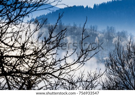 misti morning under winter mountains