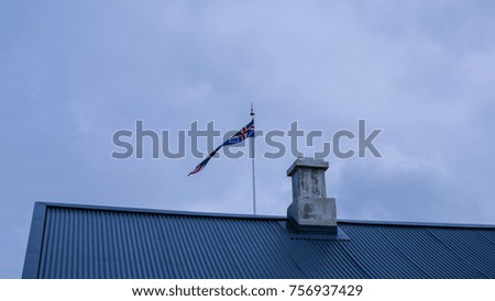 Icelandic flag on the roof